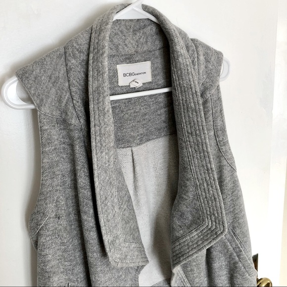 BCBG Gray Open Front Sweater Vest | S - Picture 3 of 4